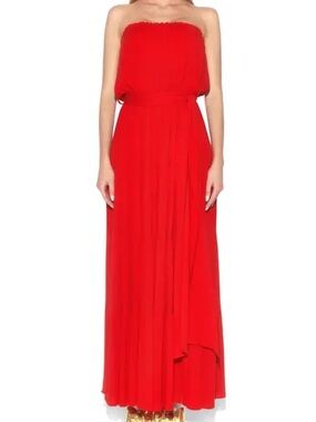 Megan LA Fabulous Red Strapless Maxi, M